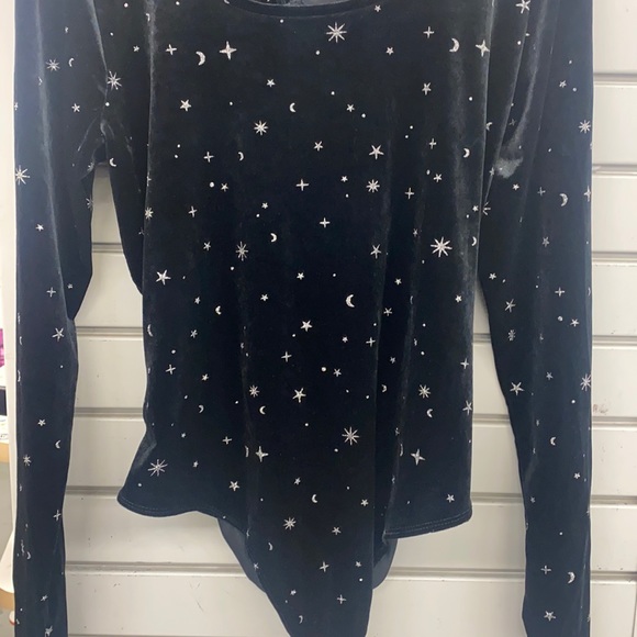 - STARS Moon Black Velour Velvet Galaxy Wild Fable Long Sleeve Open Backโฆ - Picture 4 of 8